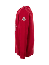 MONCLER KIDS - Maglia Girocollo con Applicazione Frontale - Rosso - LIDIASHOPPING® - Official Website