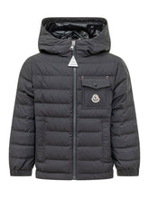 MONCLER KIDS - Quillon Giacca Trapuntata con Cappuccio - Blu - LIDIASHOPPING® - Official Website