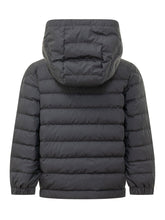 MONCLER KIDS - Quillon Giacca Trapuntata con Cappuccio - Blu - LIDIASHOPPING® - Official Website