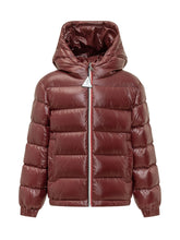 MONCLER KIDS - New Aubert Giacca con Cappuccio - Rosso - LIDIASHOPPING® - Official Website