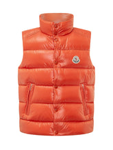 MONCLER KIDS - Tib Quilted High Neck Vest - Orange - LIDIASHOPPING® - Official Website