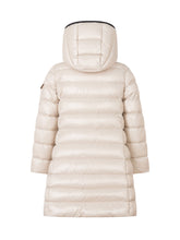 MONCLER KIDS - Piumino Lungo Moka con Cappuccio - Bianco - LIDIASHOPPING® - Official Website