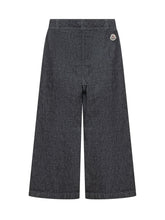 MONCLER KIDS - Wide Leg Trousers with Pleats - Blue - LIDIASHOPPING® - Official Website