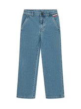 MONCLER KIDS - Straight Trousers with Slanted Pockets - Blue - LIDIASHOPPING® - Official Website
