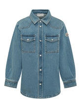 MONCLER KIDS - Shirt with Flap Pockets - Blue - LIDIASHOPPING® - Official Website