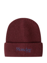 MONCLER KIDS - Knitted Hat With Band - Red - LIDIASHOPPING® - Official Website