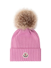 MONCLER KIDS - Knitted Hat With Pom Pom - Pink - LIDIASHOPPING® - Official Website