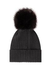 MONCLER KIDS - Knitted Hat With Pom Pom - Black - LIDIASHOPPING® - Official Website