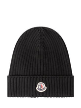 MONCLER KIDS - Cappello in Maglia - Nero - LIDIASHOPPING® - Official Website