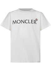 MONCLER KIDS - T-shirt con Scritta Centrale - Bianco - LIDIASHOPPING® - Official Website