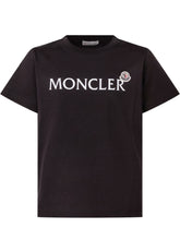 MONCLER KIDS - T-shirt con Maxi Scritta Frontale - Nero - LIDIASHOPPING® - Official Website