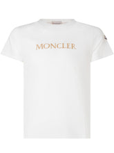 MONCLER KIDS - T-shirt con Scritta e Applicazione - Bianco - LIDIASHOPPING® - Official Website
