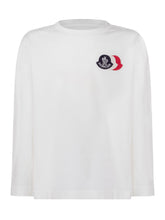 MONCLER KIDS - T-shirt a Maniche Lunghe con Applicazione - Bianco - LIDIASHOPPING® - Official Website