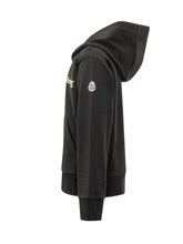 MONCLER KIDS - Felpa con Cappuccio e Logo - Nero - LIDIASHOPPING® - Official Website