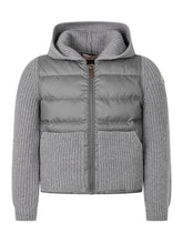 MONCLER KIDS - Cardigan con Cappuccio e Pannello Trapuntato - Grigio - LIDIASHOPPING® - Official Website
