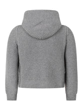 MONCLER KIDS - Cardigan con Cappuccio e Pannello Trapuntato - Grigio - LIDIASHOPPING® - Official Website