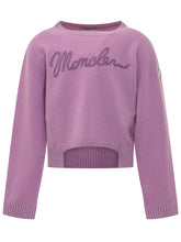 MONCLER KIDS - Maglia Corta con Ricamo - Viola - LIDIASHOPPING® - Official Website