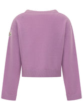 MONCLER KIDS - Maglia Corta con Ricamo - Viola - LIDIASHOPPING® - Official Website