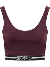 OFF-WHITE - LY College Cropped Top with Lettering Band - Purple - LIDIASHOPPING® - Official Website