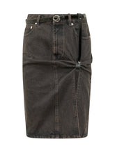 COPERNI - Gonna Midi con Drappeggio e Cintura - Marrone - LIDIASHOPPING® - Official Website