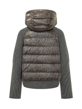 HERNO - Piumino in Maglia con Cappuccio - Grigio - LIDIASHOPPING® - Official Website