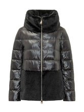 HERNO - Puffer Jacket with Faux Fur Panels - Black - LIDIASHOPPING® - Official Website