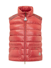 MONCLER - Gilet Frelon con Tasche Applicate - Rosso - LIDIASHOPPING® - Official Website