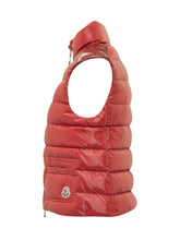 MONCLER - Gilet Frelon con Tasche Applicate - Rosso - LIDIASHOPPING® - Official Website