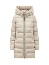 MONCLER - Piumino Lungo Suyenne con Cappuccio - Beige - LIDIASHOPPING® - Official Website