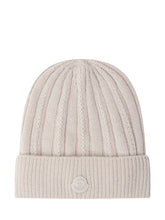 MONCLER - Rib Knit Beanie - Beige - LIDIASHOPPING® - Official Website
