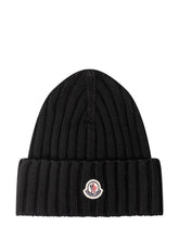 MONCLER - Berretto a Coste - Nero - LIDIASHOPPING® - Official Website