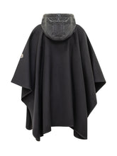MONCLER - Cape with Hood and Belt - Blue - LIDIASHOPPING® - Official Website