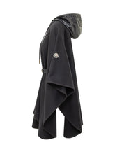 MONCLER - Cape with Hood and Belt - Blue - LIDIASHOPPING® - Official Website