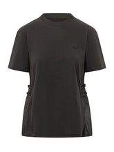 MONCLER - T-shirt con Dettagli Arricciati - Nero - LIDIASHOPPING® - Official Website