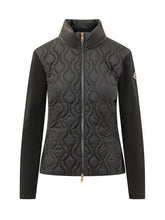 MONCLER - Cardigan Imbottito con Collo Alto - Nero - LIDIASHOPPING® - Official Website