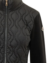 MONCLER - Cardigan Imbottito con Collo Alto - Nero - LIDIASHOPPING® - Official Website