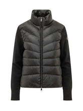 MONCLER - Cardigan con Pannello Trapuntato a Chevron - Nero - LIDIASHOPPING® - Official Website