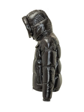 MONCLER - Montbeliard Piumino Lucido con Cappuccio - Nero - LIDIASHOPPING® - Official Website