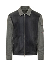MONCLER - Overshirt con Zip e Motivo Gessato - Nero - LIDIASHOPPING® - Official Website