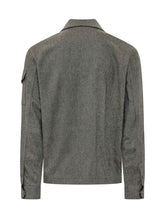 MONCLER - Overshirt con Zip e Motivo Gessato - Nero - LIDIASHOPPING® - Official Website