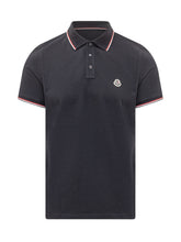 MONCLER - Polo con Profili a Righe - Blu - LIDIASHOPPING® - Official Website