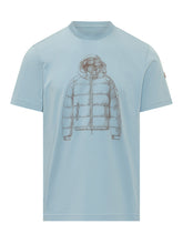 MONCLER - T-shirt with Graphic Print - Blue - LIDIASHOPPING® - Official Website