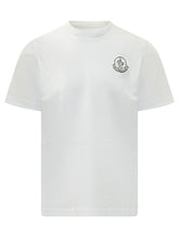 MONCLER - T-shirt con Logo sul Petto - Bianco - LIDIASHOPPING® - Official Website