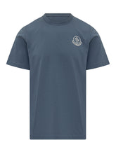 MONCLER - T-shirt with Chest Logo - Blue - LIDIASHOPPING® - Official Website