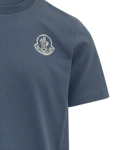 MONCLER - T-shirt with Chest Logo - Blue - LIDIASHOPPING® - Official Website