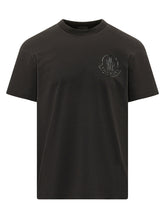 MONCLER - T-shirt with Chest Logo - Black - LIDIASHOPPING® - Official Website