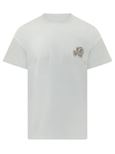 MONCLER - T-shirt con Patch Ricamate - Bianco - LIDIASHOPPING® - Official Website