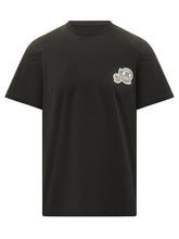 MONCLER - T-shirt con Patch Ricamate - Nero - LIDIASHOPPING® - Official Website