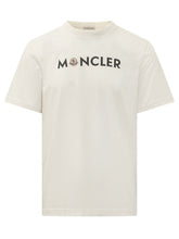 MONCLER - T-shirt con Maxi Logo - Bianco - LIDIASHOPPING® - Official Website