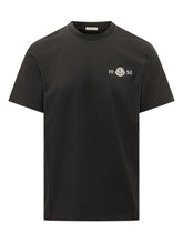 MONCLER - T-shirt with Logo and Numbers - Black - LIDIASHOPPING® - Official Website
